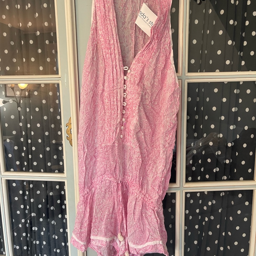 Petted Pink Patterned Romper - image 5